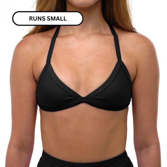 93 Play Street Serena Triangle Bikini Top Black Padded Push Up 2X Plus EUC - Picture 2 of 6